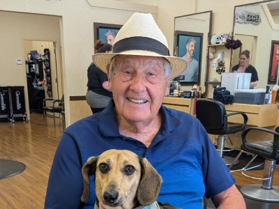 Bugsy at James haircut.